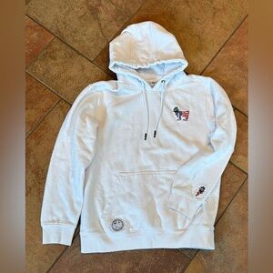 Classic White GOAT USA Hoodie with Embroidered Patch men’s small